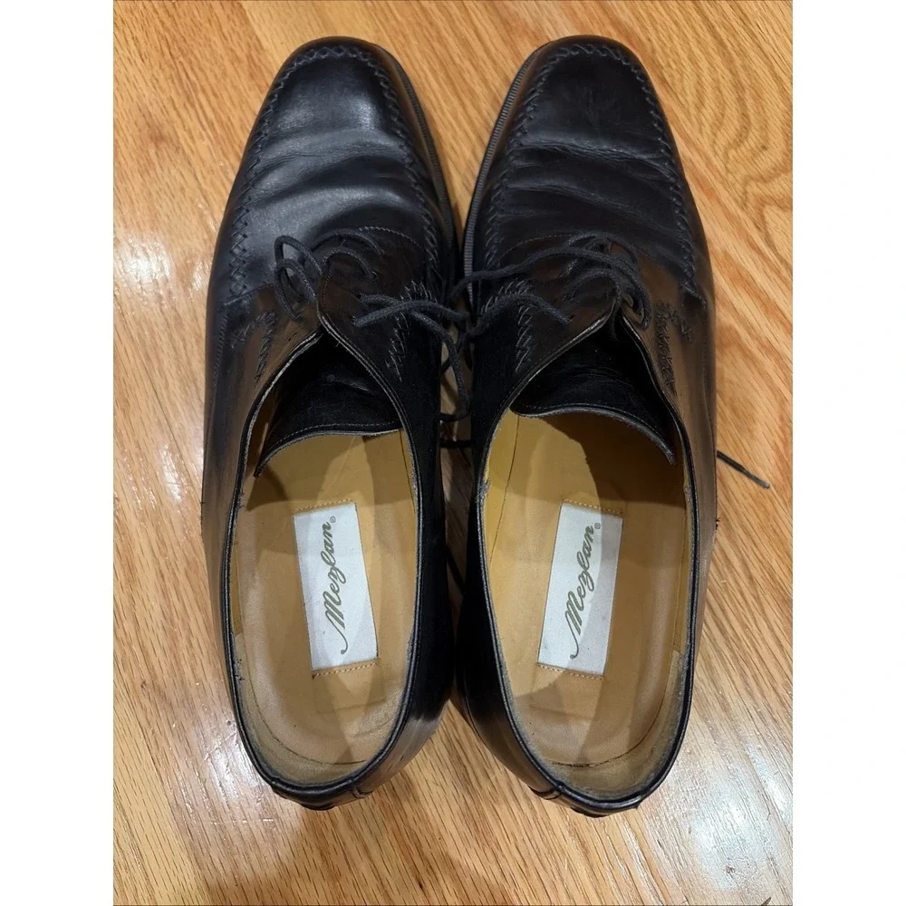 Mezlan Ribera Mens 12 M Black Leather Lace Up Split Toe Derby Dress Shoes Spain
